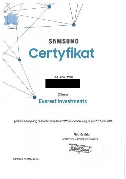 certyfikat Samsung